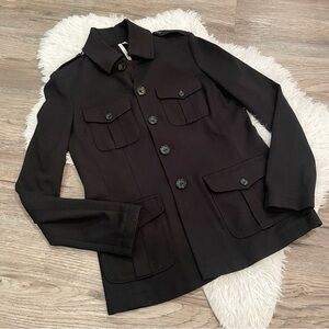 Michael Stars Military Jacket Blazer Multi Pocket One Size Small Medium Utility